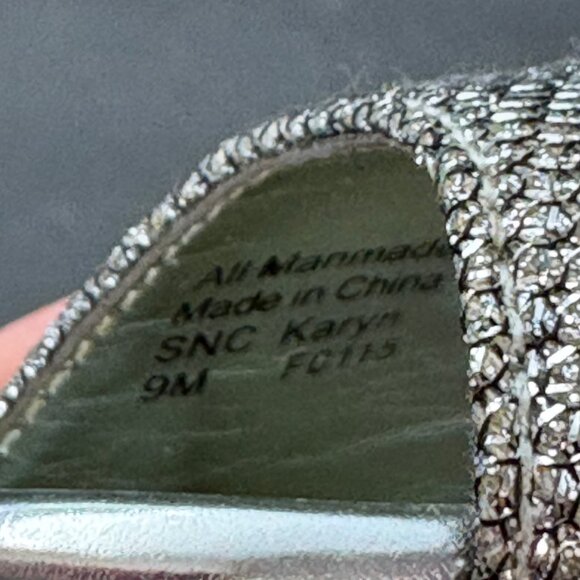 Style & Co High Heels Women’s 9M Karyn Silver Glitter Strappy Platform Stilettos - Picture 6 of 16